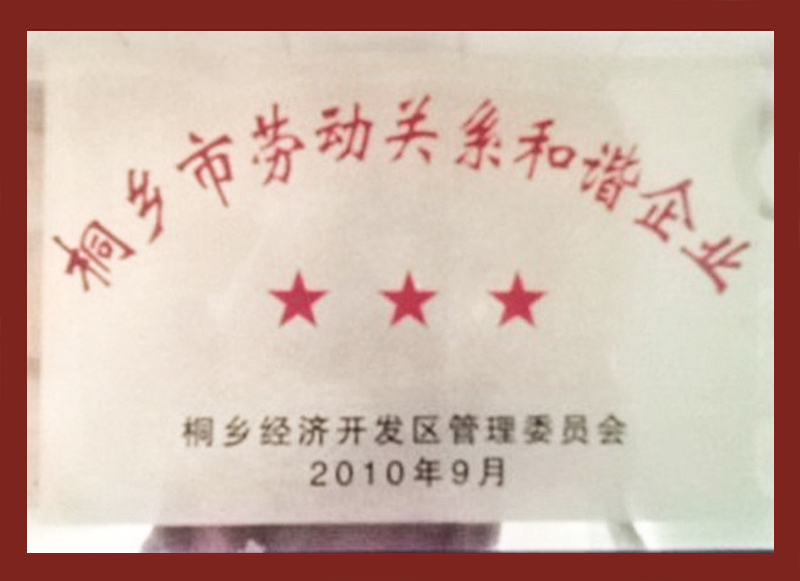 桐乡市劳动关系和谐企业